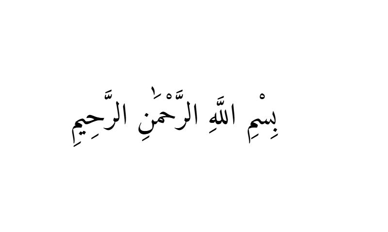 Bismillah in Naskh Arabic calligraphy in black on white background
