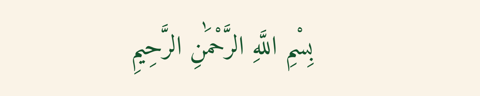 Bismillah rendered in Naskh Arabic calligraphy style with clean readable green letters